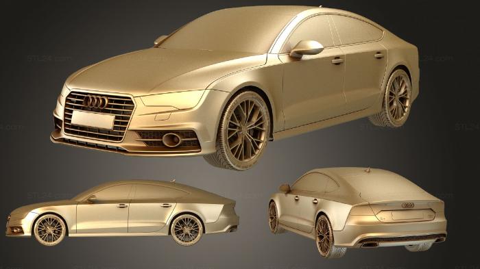 Автомобили и транспорт (Комплект Audi A7 2015, CARS_0580) 3D модель для ЧПУ станка